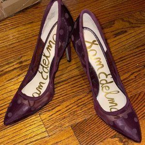 NWOT Sam Edelman dotted mesh Burgundy pumps